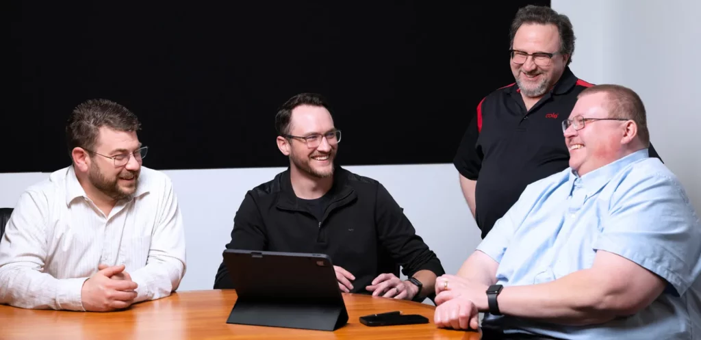 A group of collaborators sitting at a table