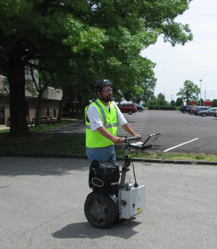 A person on a scooter