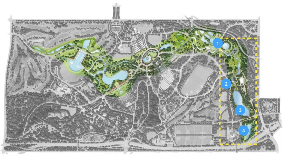 Site map of Forest Park waterways